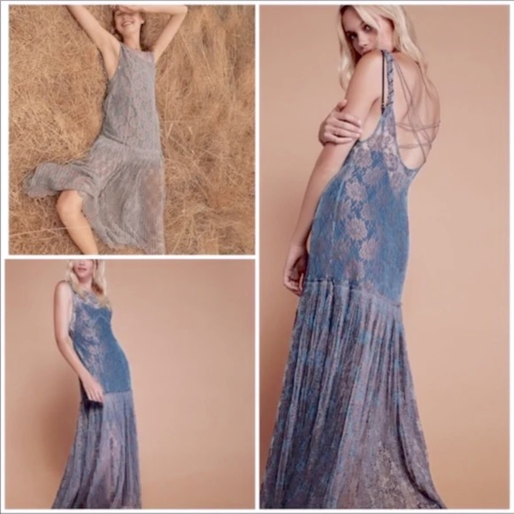 free people harlow dress - rare drop waist 1920s style beaded embellished maxi